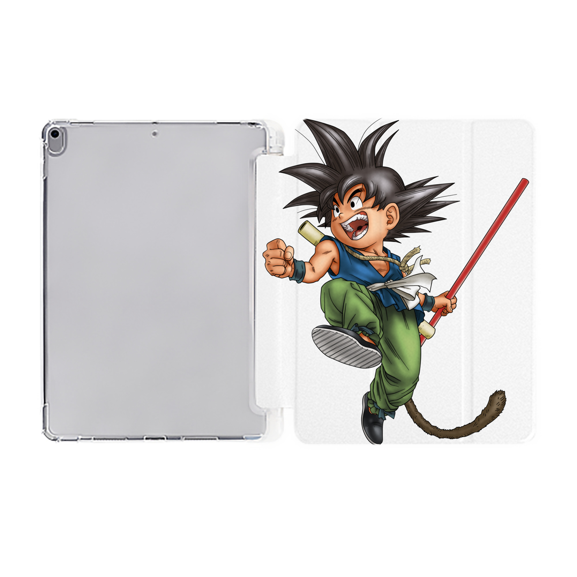 （画像用） ドラゴンボール 孫悟空（そん ごくう）Son Goku カカロット DRAGON BALL Kakarotto IPad ケース ペン収納付き 三つ折りスタンド PUレザー×シリコン 対応機種9.5/10.5/10.9インチ